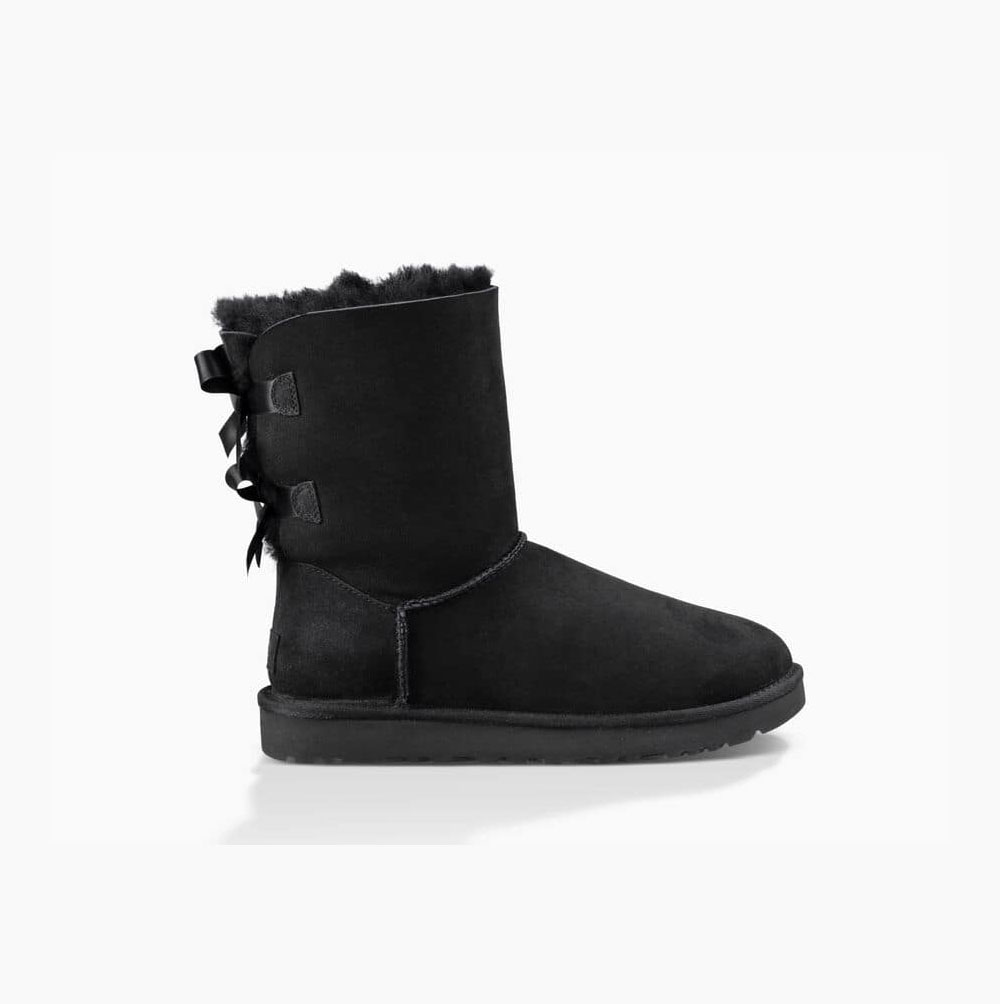 UGG Bailey Bow II Black Boots for Women (YHJX47821)